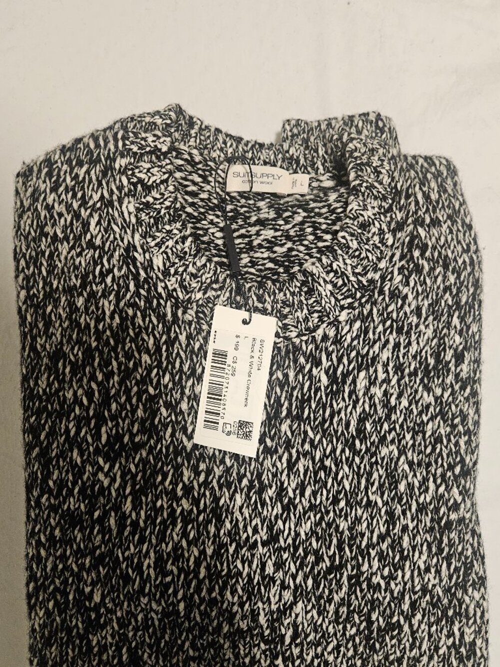 Black & White Mouliné Crewneck SZ L